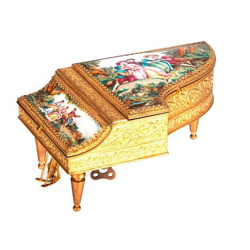 Piano Music Box Fitted as Jewelry Box.