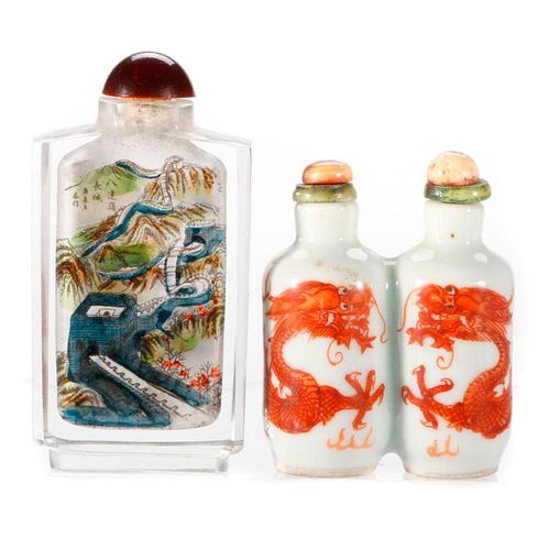 Two Chinese snuff bottles.