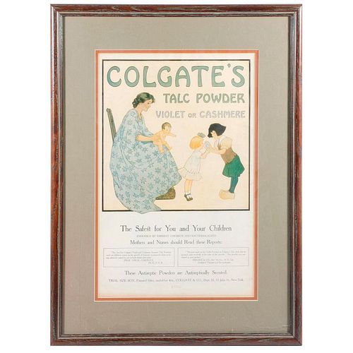 A Colgate powder poster.