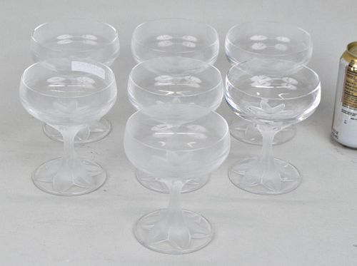 Seven Cartier Crystal Sherbet Glasses