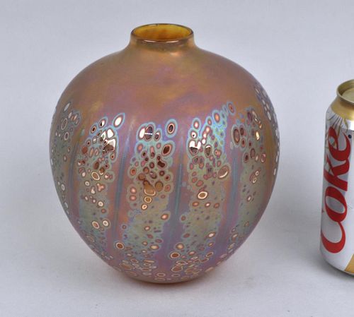 Craig Zweifel, "Oil Spot" Art Glass Vase