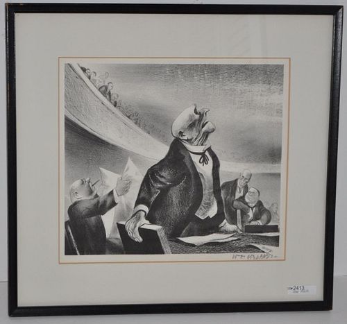 W. Gropper "The Opposition" Litho, Signed L/R
