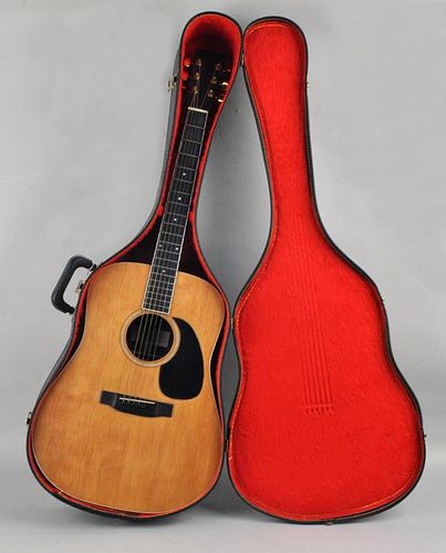 Cased Steel String Acoustic Guitar