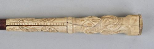 Carved Whalebone Cane