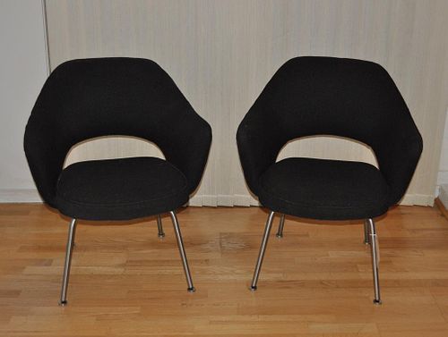 Pair MCM Upholstered Tub Chairs
