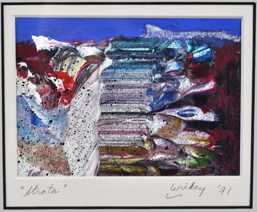 "Strata", Abstract Composition, signed Wickey