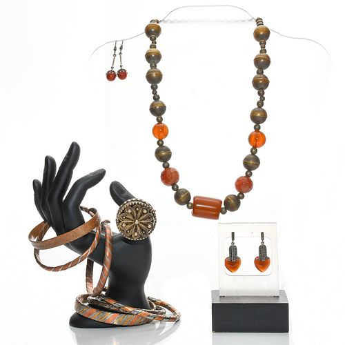 RARE MIDDLE EASTERN AMBER STYLED JEWELRY SET