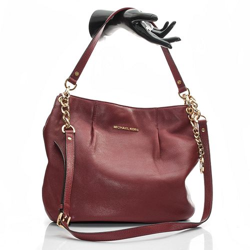MICHAEL KORS BURGUNDY LEATHER HOBO SATCHEL sold at auction on 5th March ...