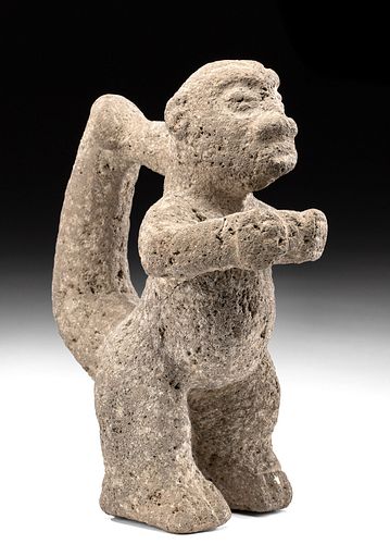 Costa Rican Volcanic Stone Standing Monkey Figure