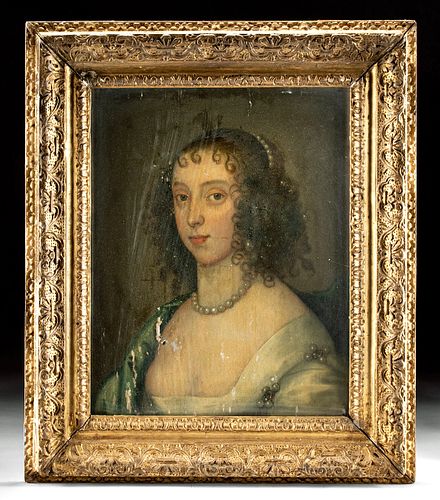 17th C. Portrait of Miriam Stansfield Draper (framed)