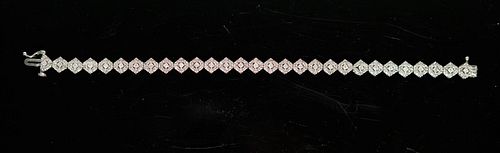 14K White Gold & Diamond Ladies Bracelet