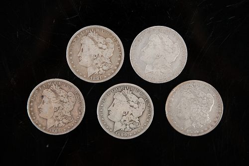 5 Morgan Silver Dollars