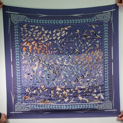 Hermes Libres Comme L'air Geese Silk Scarf in Box