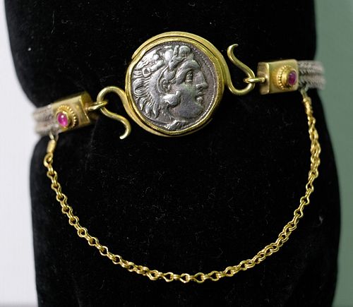 22K Gold Greek Hellenistic Drachm Bracelet