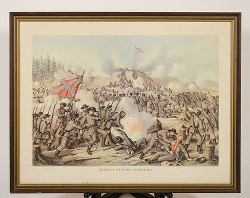 Kurz & Allison lithograph Assault on Fort Sanders