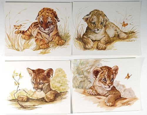 Group, 6 Wild Cat Cub Litho's after Clancy Cherry