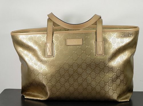 Gold Gucci Monogram Tote Bag