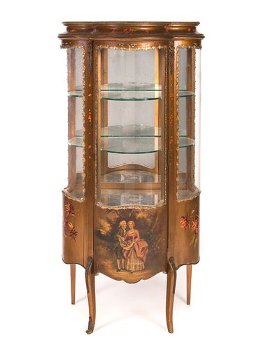 Louis XV Vernis Martin Painted Display Cabinet with
