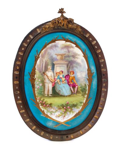 Sevres Porcelain Plaque with Gilt Bronze Frame