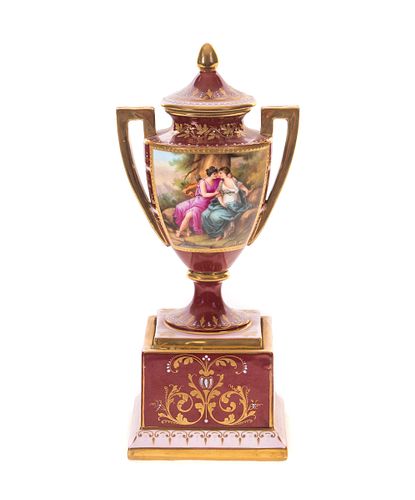 Royal Vienna Covered Urn Painted Scene Jupiter and