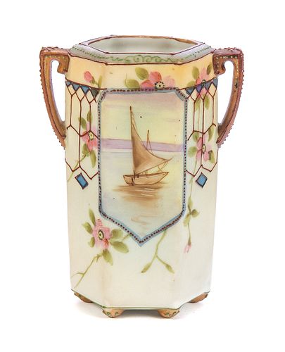 Nippon Vase Boat Scene