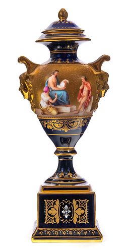 Royal Vienna Covered Urn Artist Signed C. Heen