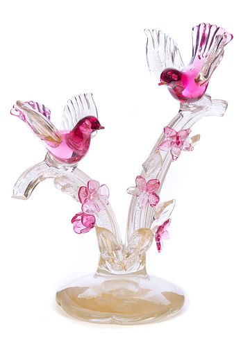 Venetian Murano Glass Bird Sculpture