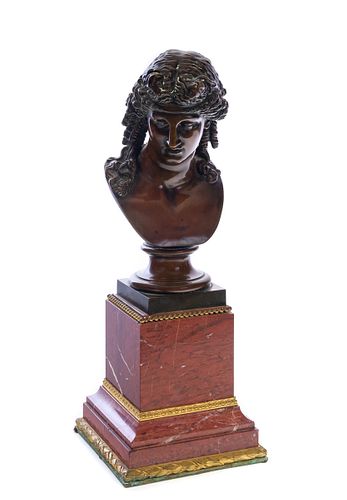 Bronze bust Antonius as Egyptian Deity Signed VP Victor