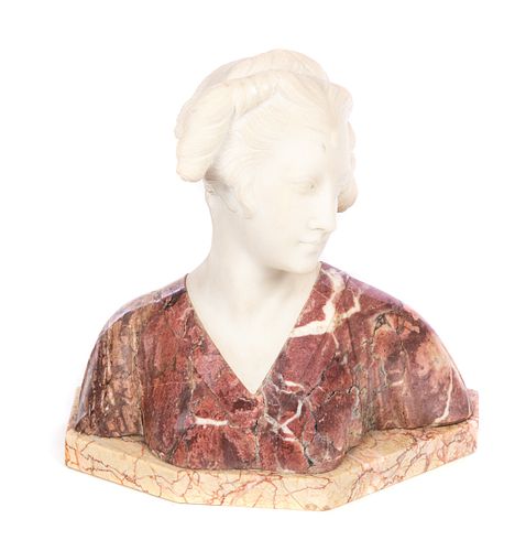 Italian marble bust of woman