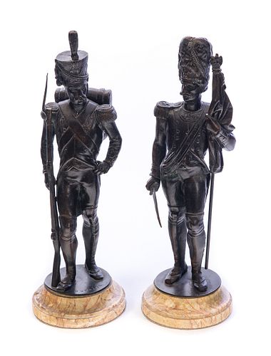 Pair of Bronze Sculptures Signed Etienne Henry Dumaige