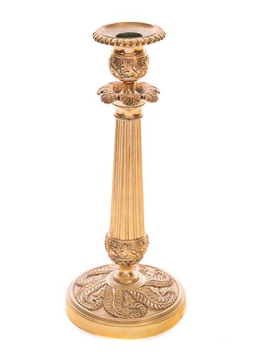 20th Century Gilt Bronze Candlestick