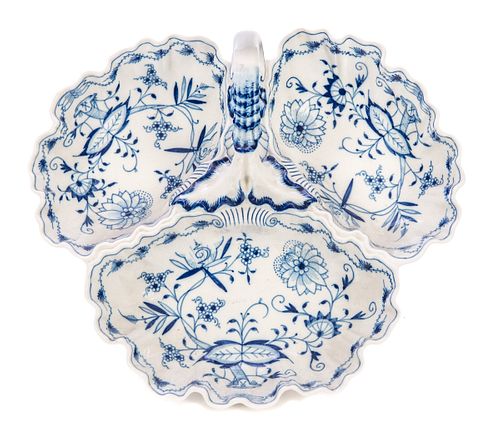 Meissen Shell Carved Blue Tray