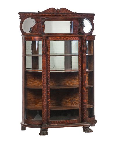 Horner Standing Wing Griffin 1/4 Sawn Oak China Cabinet