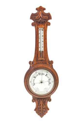 Oak Victorian Aneroid Barometer