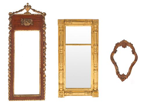 3 Gold Decorated Carved Mirrors