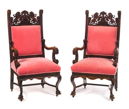 8 Oak RJ Horner Lion Chairs