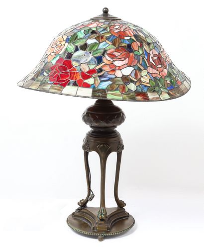 Tiffany Manner Lamp w Chinese Urn Base