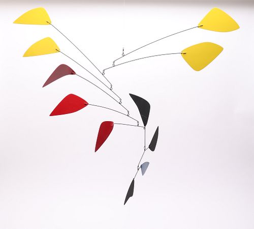 Mid-Century Style Kinetic Painted Pendant Mobile