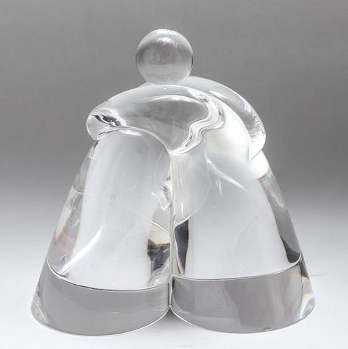 Steuben "Embraced Couple" Art Glass Sculpture