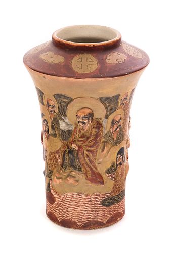 Japanese Satsuma Shimazu Immortal Meiji Period Vase