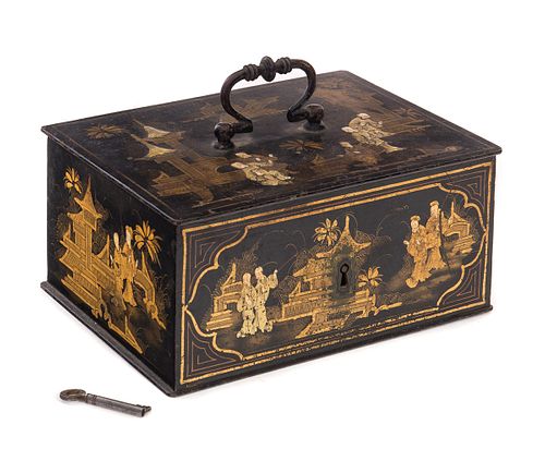 Japanese Paint Decorated Jewelry Casket.