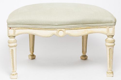French Directoire Painted Upholstered Ottoman