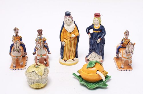 Continental Ceramic Figures And Vessels, 6