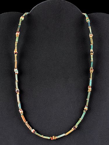 Fine Egyptian Glazed Faience Bead Necklace