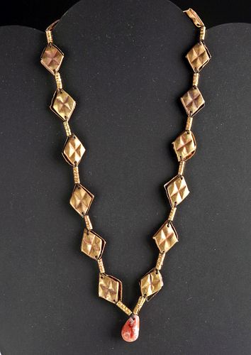 Parthian 20K+ Gold Necklace with Shell Pendant