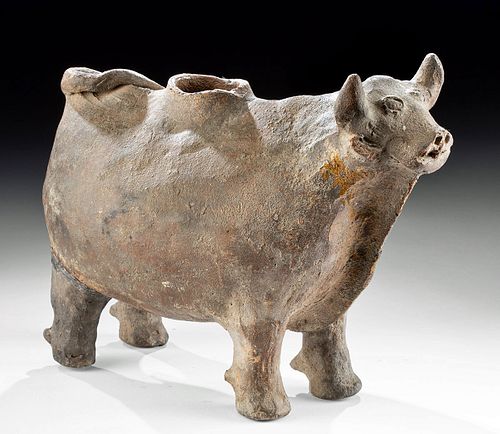 19th C. Peruvian Pottery Bull / Torito