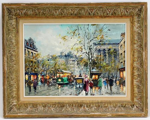 Antoine Blanchard Parisian Street Scene Painting
