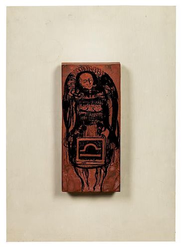* Odilon Redon, (French, 1840-1916), Untitled (Wood Block Study of a Man), c. 1890