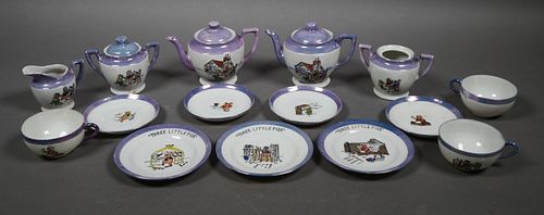 Disney 1930's 3 Pigs Lusterware Child's Tea Set