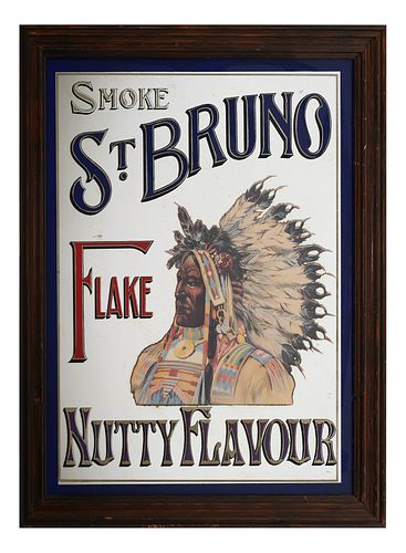 St. Bruno's Flake Tobacco Mirror, Indian Chief